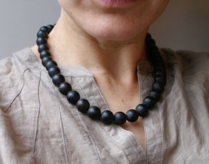 I am in LOVE with this dark, chunky amber necklace. 